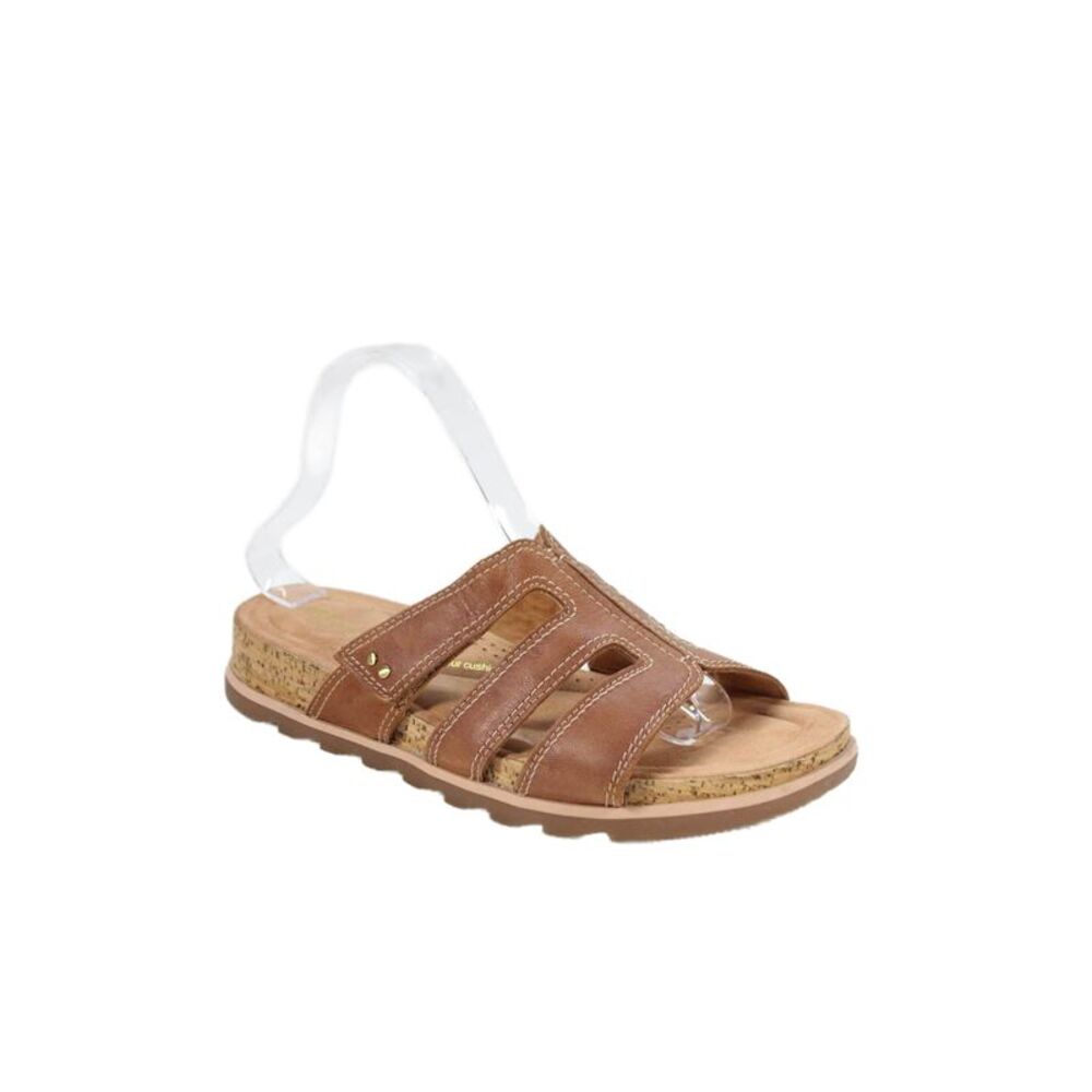Clarks Womens Contour Cushion Slide On Sandals Brown Size 10 Medium